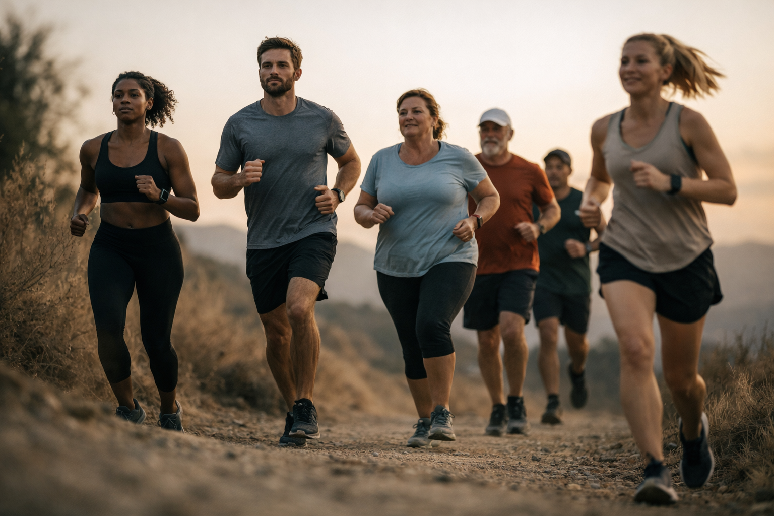 People training outdoors